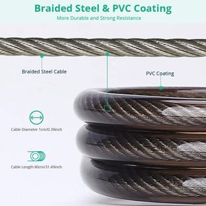 Kunci Kabel <span class=keywords><strong>Alarm</strong></span> Kombinasi Tombol Luar Ruangan Anti Maling Baja Tahan Air dengan Sirene dan Kata Sandi untuk Sepeda, Grosir OEM - Product Image 5