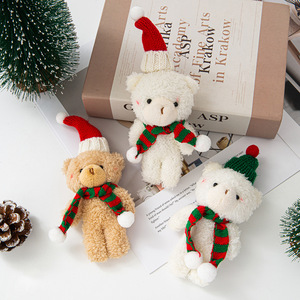 Super Soft <strong>Plush</strong> Bear Decoration Cute Scarf DIY Clothing <strong>Bag</strong> <strong>Christmas</strong> Tree Pendant <strong>Plush</strong> Toy Gift New Year Purely Handmade - Product Image 4