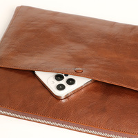 Étui pour ordinateur portable en cuir véritable durable avec logo personnalisé, simple, pour femmes, sacs d'ordinateur de travail