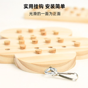 Jouet à mâcher en bois pour perroquet avec clés en chêne, anti-stress, anti-ennui, pour usage intérieur - Product Image 3