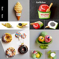 Magnet Kulkas Resin 3D Lucu, Magnet Kulkas Makanan Penutup Lucu dan Praktis