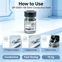 SPI #   Peinture conductrice argentée 05001-AB pour montage SEM et réparation de circuits – Colle argentée à haute conductivité
