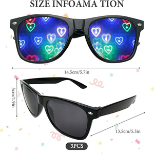 Love Star Special <strong>Effect</strong> 3D Glasses Firework <strong>Diffraction</strong> Eyewear Optical Mirror for Ramadan Graduation Parties Rainbow Light - Product Image 2