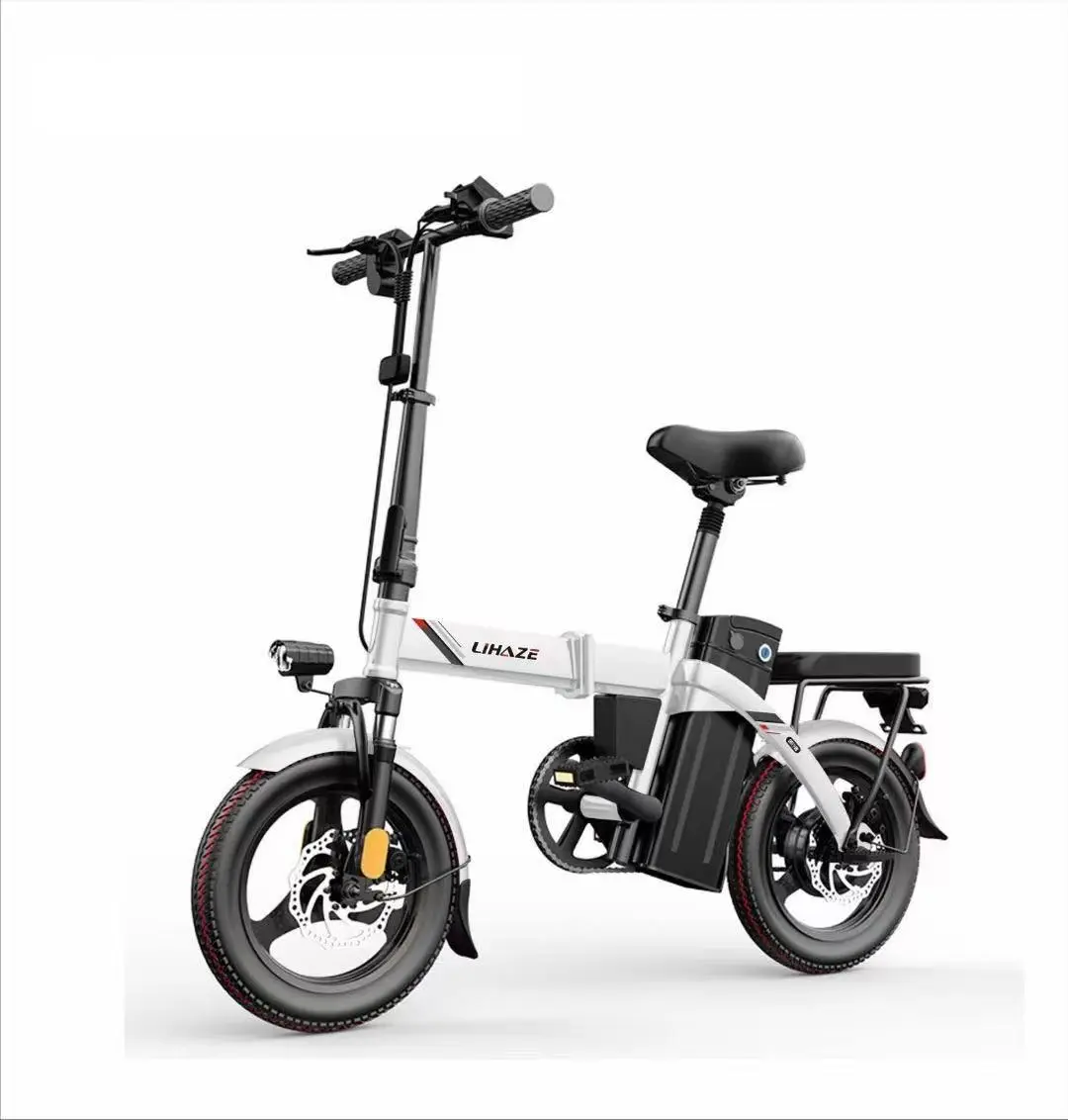 저렴한 가격 400W 48V 스텝 스루 미니 전자 자전거 접이식 14 인치 듀얼 서스펜션 접이식 EBike