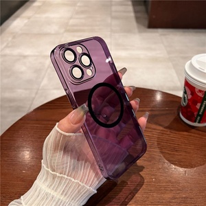 <b>Camera</b> Lens Crystal Clear Magnetic Mobile Phone Case <b>for</b> iPhone 16 15 15Pro 15Plus 15ProMax Hybrid TPU+<b>PC</b> Clear Cover - Product Image 5