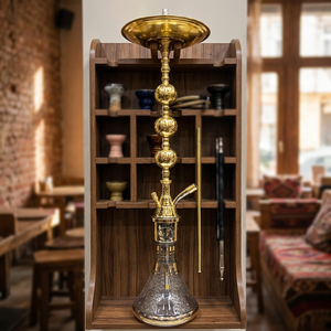 Luxury Lacquer Egyptian Hookahs Farida Solid Brass Three Levels <b>Mini</b> Deep Hand Engraved Top Smoking Efficiency - Product Image 5