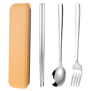 Un juego <span class=keywords><strong>de</strong></span> tres piezas <span class=keywords><strong>de</strong></span> <span class=keywords><strong>cucharas</strong></span>, tenedores y palillos <span class=keywords><strong>de</strong></span> acero inoxidable 304, vajilla portátil para viajes <span class=keywords><strong>de</strong></span> negocios y viajes - Product Image 5