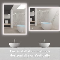 Vente en gros Android Connect Miroirs de salle de bain intelligents Led Vantiy Miroir Salle de bain avec le temps