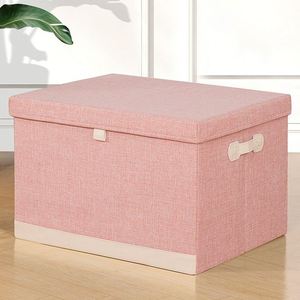 Lightweight Cotton Linen Closet Storage Bins Clothes Storage <b>Box</b> with Lid - Product Image 2