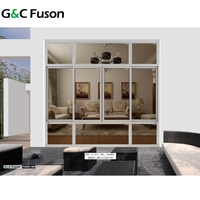 Ventanas Corredizas de Vidrio y Aleación de Aluminio Resistentes a Huracanes, Estilo Minimalista para Hoteles, Precio de Fábrica Fuson