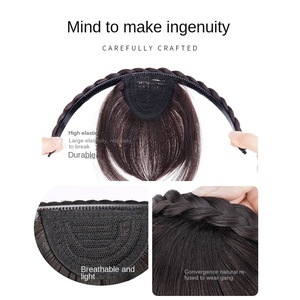 <span class=keywords><strong>Flequillo</strong></span> de Tela para el Cabello, Trenzado, con Aro, Trenza de Espina de Pescado, de una Sola Pieza, Natural, sin Costuras, de Fibra Sintética, <span class=keywords><strong>Flequillo</strong></span> <span class=keywords><strong>Postizo</strong></span> - Product Image 3