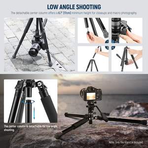 <span class=keywords><strong>NEEWER</strong></span> Trípode de viaje de video de 61,4 "con base de nivelación Cabeza fluida Soporte de trípode de cámara de metal con patas reversibles de liberación rápida - Product Image 6