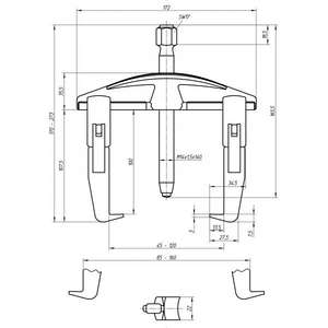 GEDORE - 1307940 Extractor universal Patrón de 2 brazos-EAN 4036976107227 EXTRACTORES MECÁNICO EXTRACTORES - Product Image 5