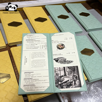 Porte-menu en cuir véritable élégant pour restaurant haut de gamme, bar, café, avec logo personnalisé, insertion d'angle