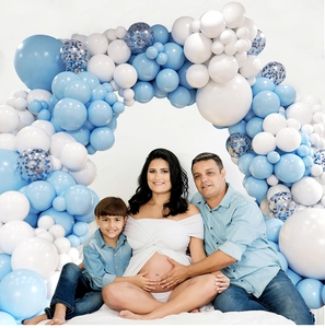 Kit d'<span class=keywords><strong>arche</strong></span> de ballons en latex <span class=keywords><strong>bleu</strong></span> clair et blanc, guirlande et <span class=keywords><strong>arche</strong></span> de ballons pour divers thèmes, décoration de fête - Product Image 1