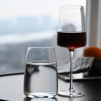 Verres à vin sans pied en cristal soufflé à la main, ovales, transparents, sans plomb, réutilisables, 470 ml, compatibles lave-vaisselle, pour la maison et les mariages