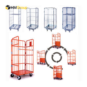 Carro de Almacenamiento de Metal de Acero Industrial de 3 Lados con Ruedas - Product Image 6