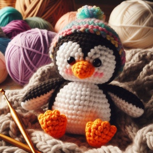 Crochet fini mignon <span class=keywords><strong>pingouin</strong></span> peluche fait à la main Crochet dessin animé animaux tricoté <span class=keywords><strong>Amigurumi</strong></span> <span class=keywords><strong>pingouin</strong></span> porte-clés - Product Image 5