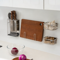 Porte-couteaux magnétique en acier inoxydable 304, support mural pour couteaux de cuisine, organisateur latéral pour réfrigérateur