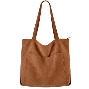 Custom Logo Large Solid Corduroy Shoulder Hobo Tote <b>Bag</b> Zip Closure <b>for</b> <b>Women</b> Casual <b>Work</b> Shopping All Seasons Wedding Gift - Product Image 6