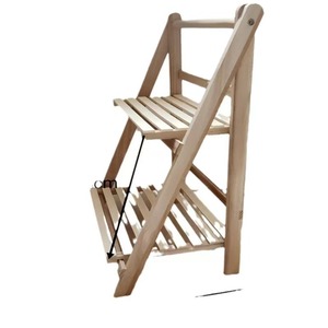 Soporte para flores de madera maciza blanca, estante de almacenamiento duradero de 4 capas para el hogar, interior, balcón, jardín, multiusos - Product Image 2