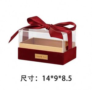 Boîte cadeau en acrylique avec couvercle transparent, estampage doré, design portable, logo personnalisé, moderne, pour mariages, anniversaires, fêtes, promotionnel - Product Image 4