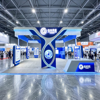 Stand d'exposition modulaire en bois sur mesure haut de gamme, interactif avec LED, durable, 20x20 30x30, stand en bois de luxe