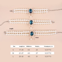 Collier de luxe élégant personnalisé pour chat avec strass solides et design cœur scintillant, pendentif perle Saint-Valentin à dégagement rapide