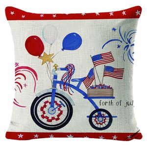 Independência americana dia linho quadrado travesseiro estrelas e listras design para casa cama encosto ou uso almofada do carro - Product Image 3