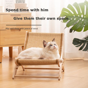 Papan goresan kucing kayu papan gores, tempat tidur gantung kucing tiang gores mainan latihan hewan peliharaan dengan alas Anti selip - Product Image 5