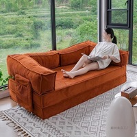 Canapé-lit en velours côtelé compressé sous vide avec design convertible pliable pour les petits espaces de vie