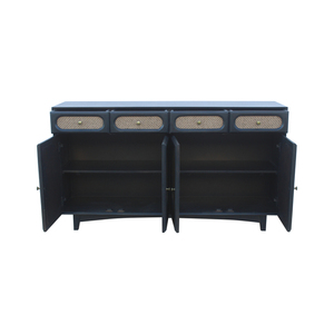 Solid Mango Wood <b>Sideboard</b> Cabinet with Doors and Drawers Compact Wooden Buffet Storage Furniture for Dining Room - Product Image 2