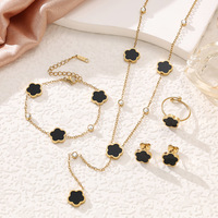 Ensemble de bijoux en acier inoxydable à la mode en or 18 carats pour femmes