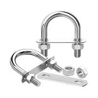 Vis à boulon en U en acier inoxydable 304 avec déflecteur d'écrou Carte en forme de U Collier de serrage en forme de U Boucle de fixation Finition zinguée