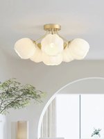 Plafonnier nordique moderne et minimaliste en forme de fleur, éclairage design chaleureux pour salle à manger, bureau, chambre principale