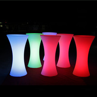 Table de bar ronde moderne à LED avec changement de couleur