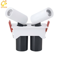 Spot LED COB double tête à montage en surface 360° °   Spot LED télescopique rotatif, plafonnier orientable