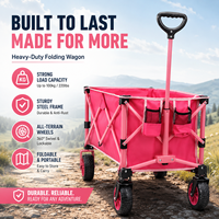 Chariot pliable robuste grande capacité, chariot utilitaire pliable avec roues tout-terrain pour le camping, la plage, le jardin
