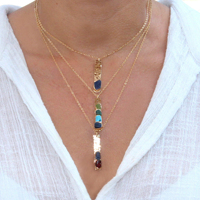 Collier personnalisé en acier inoxydable avec certificat CE, motif cube délicat et pierres de naissance multiples pour femme – Le cadeau idéal pour les fêtes