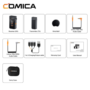ไมโครโฟนไร้สาย COMICA Vimo C1 2.4G แบบคอนเดนเซอร์ พร้อมจอ LCD รับประกัน 1 ปี แบตเตอรี่ใช้งานได้ 8 ชั่วโมง ลดเสียงรบกวน ความหน่วงต่ำ - Product Image 6