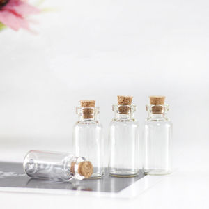 ขวดแก้วใสขนาดเล็กน่ารัก ราคาโรงงาน พร้อมจุกไม้ก๊อก สำหรับใส่ข้อความหรือของที่ระลึก - Product Image 1