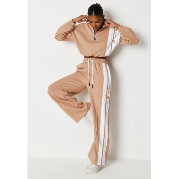 2022 jogging suits womens half zip pullover prettylittlething sweats sportswear 2 piece sets cotton sweat suits for women