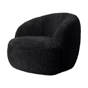 Sillón Giratorio Tapizado en Piel de Oveja <span class=keywords><strong>Luisa</strong></span> de HDC Luxurious, Sillón de Salón Hecho a Mano con Piel de Oveja para el Hogar, Hotel, Casa de Campo - Product Image 1