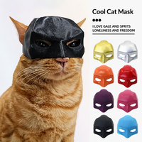 Masque de chat super-héros en plastique en gros, masque DIY pour animaux de compagnie pour Halloween, fournitures de fête cosplay, logo personnalisé, OEM disponible