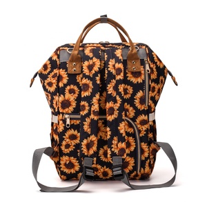 tamaño girasol, girasol impresión cambiar los pañales bolso de la momia maternidad aislado del pañal del bebé mochila bolsa - Product Image 5