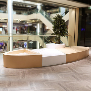 Banc de patio en fibre de verre Fangtian 4 places, design scandinave moderne pour mobilier extérieur de centre commercial - Product Image 2