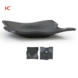 Nordic Unbreakable Large Black Matte Melamine Plastic Tableware Set 4-Piece Restaurant <strong>Tapas</strong> Dinnerware Plated Surface Parties - Product Image 3
