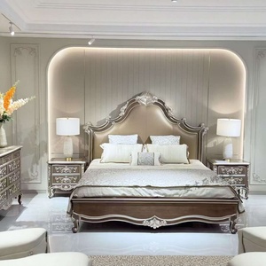 Cama Tapizada con Diseño <span class=keywords><strong>Provincial</strong></span> Francés, con Estructura de Madera de Palisandro Tallada, Ecológica - Product Image 1