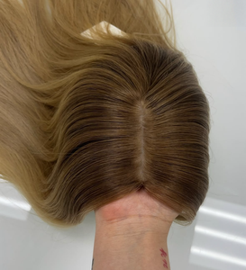 Prothèse capillaire mi-longue blond doré, longue durée, douce, naturelle, avec couverture en dentelle HD transparente, pour les zones clairsemées, pour femmes, pour l'alopécie et les <span class=keywords><strong>cheveux</strong></span> <span class=keywords><strong>gris</strong></span> - Product Image 6