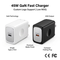 Chargeur de téléphone rapide 45W, chargeur GaN à un seul port Type-C, PD PPS, mini chargeur mural de voyage, adaptateur portable pour ordinateur portable et téléphone OEM